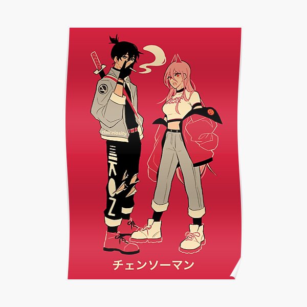 90s style aki & power Poster RB0908 product Offical chainsaw man Merch
