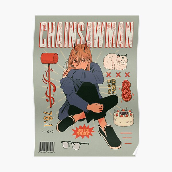 The Great Power of Chainsaw Man - Vintage Cover Poster RB0908 product Offical chainsaw man Merch