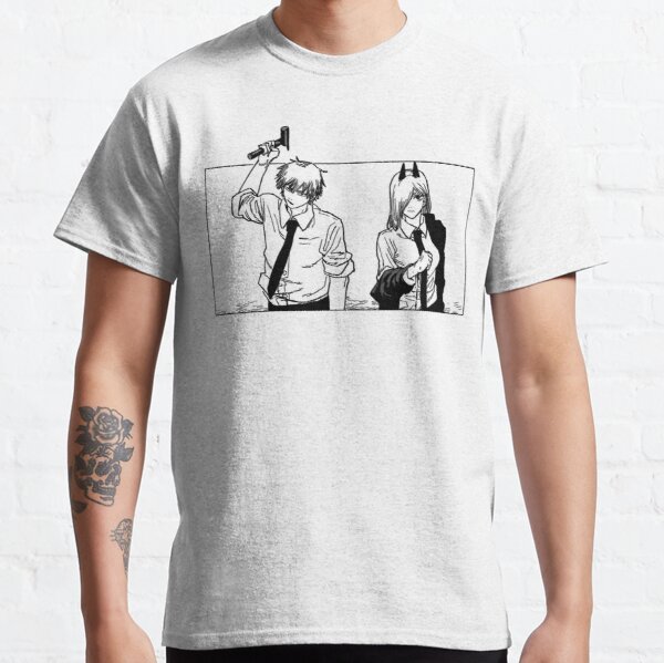 Denji and Power trying to kill some drunk old man. Classic T-Shirt RB0908 product Offical chainsaw man Merch