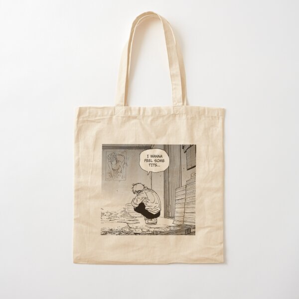 I wanna feel some tits - Denji Chainsaw Man Cotton Tote Bag RB0908 product Offical chainsaw man Merch