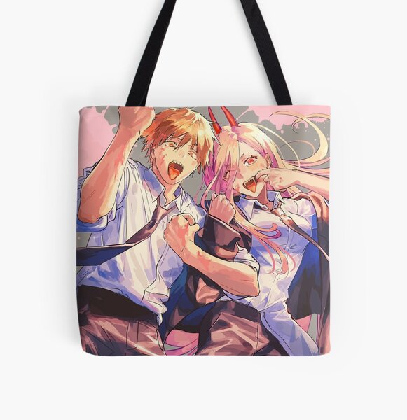 CM Denji and Power All Over Print Tote Bag RB0908 product Offical chainsaw man Merch