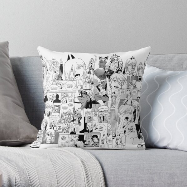 - Power - Manga Collage Throw Pillow RB0908 product Offical chainsaw man Merch